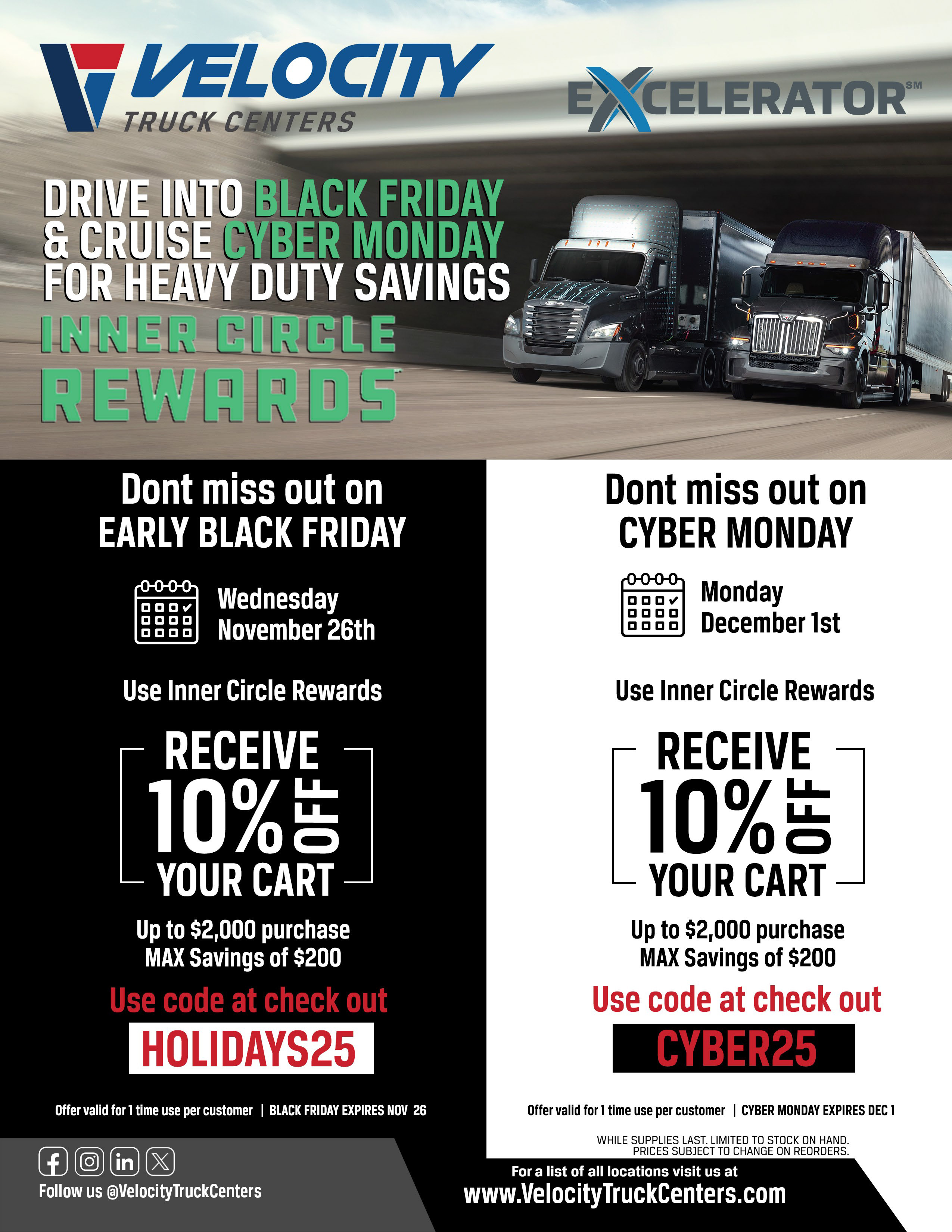 Black Friday / Cyber Monday Excelerator Deals